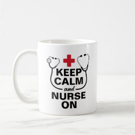Caneca De Café Mantenha a calma e a enfermeira personalizadas