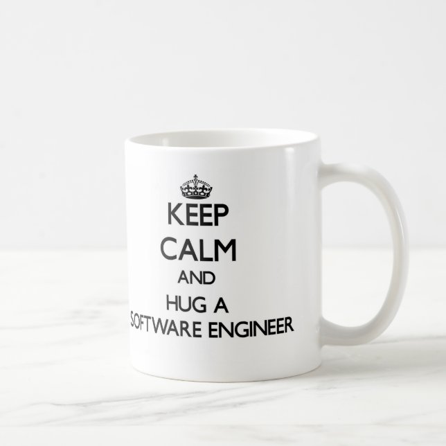 Caneca De Café Mantenha a calma e abrace uma Software Engineer (Direita)