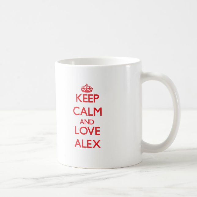 Caneca De Café Mantenha a calma e ame Alex (Direita)