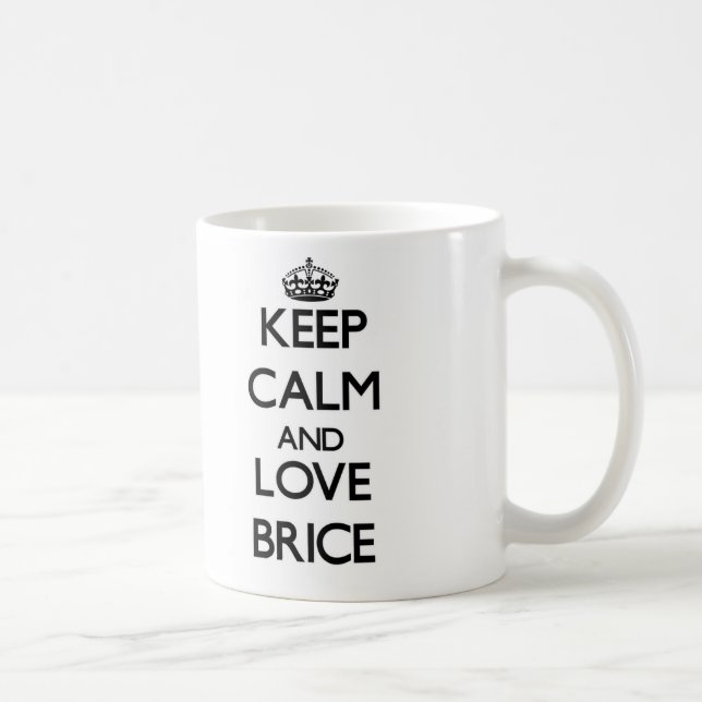 Caneca De Café Mantenha a calma e ame Brice (Direita)