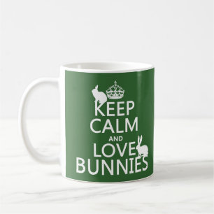 Caneca De Café Mantenha a calma e ame coelhos - todas as cores