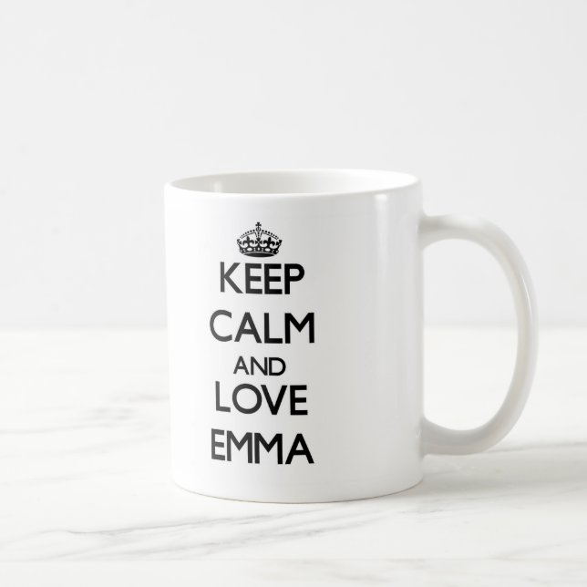 Caneca De Café Mantenha a calma e ame Emma (Direita)