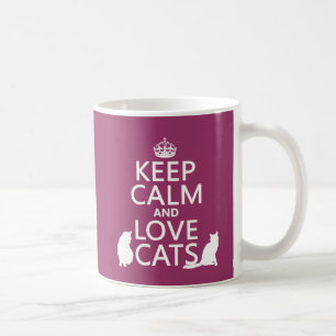 Caneca De Café Mantenha a calma e ame gatos
