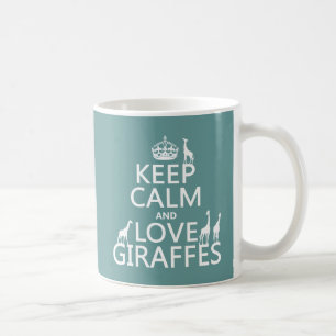 Caneca De Café Mantenha a calma e ame girafas (alguma cor)