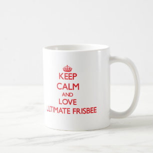 Caneca De Café Mantenha a calma e ame o Frisbee final