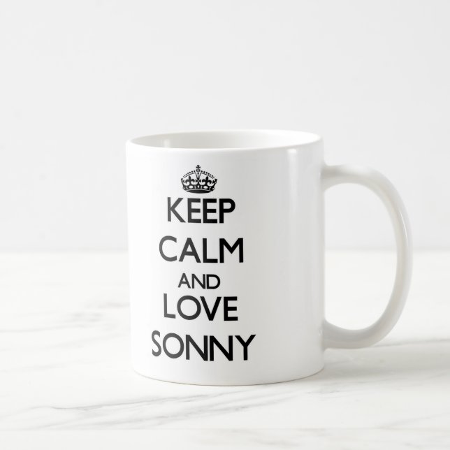 Caneca De Café Mantenha a calma e ame Sonny (Direita)