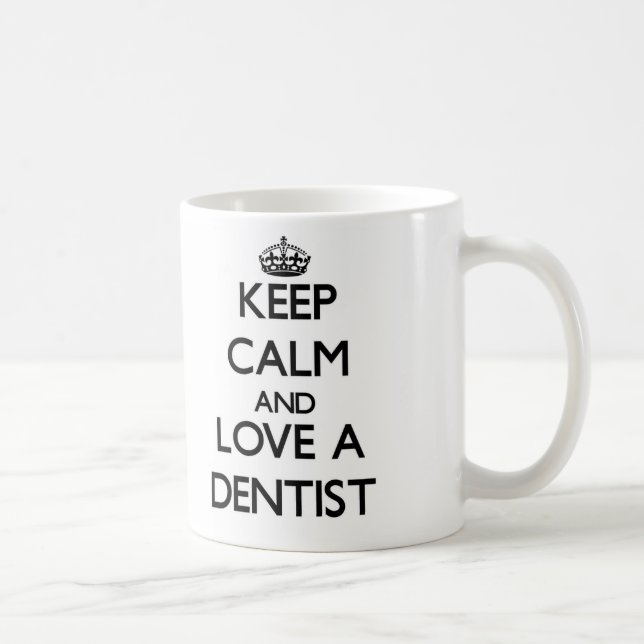 Caneca De Café Mantenha a calma e ame um dentista (Direita)