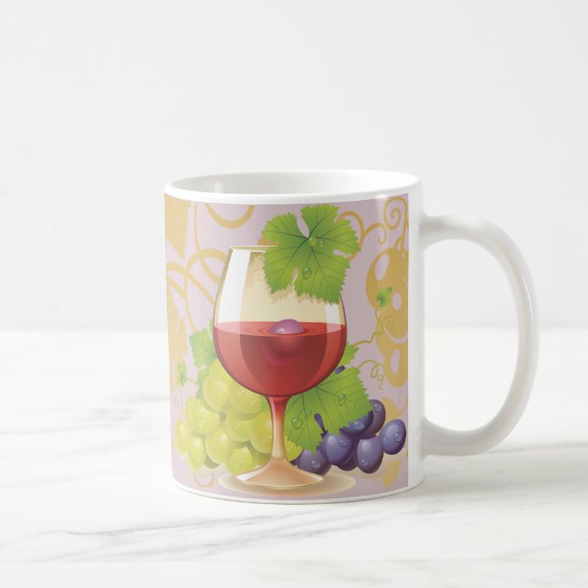 Caneca De Café Mantenha a Calma e Beba Vinho Presente Design de A (Direita)