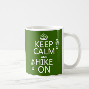 Caneca De Café Mantenha a calma e caminhe em (alguma cor do