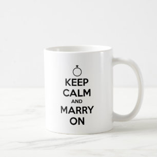 Caneca De Café Mantenha a calma e case-a sobre - casamento &