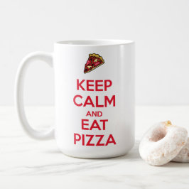 Caneca De Café Mantenha a Calma e Coma Pizza 2