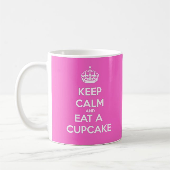 Caneca De Café Mantenha a calma e coma um cupcake (Esquerda)
