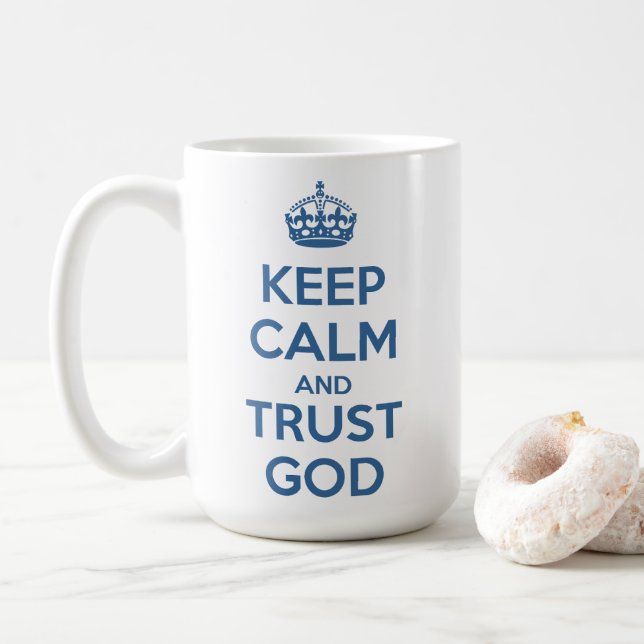Caneca De Café Mantenha a Calma e Confie em Deus (Com Donut)