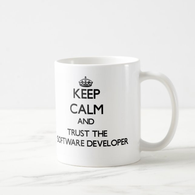 Caneca De Café Mantenha a calma e confie o programador de (Direita)