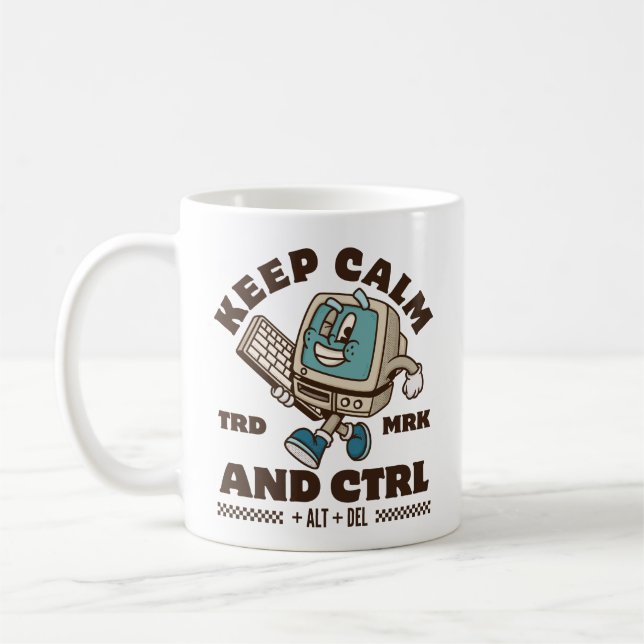 Caneca De Café Mantenha a calma e CTRL (Esquerda)