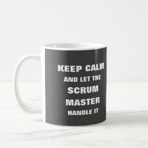 Caneca De Café Mantenha a calma e deixe o mestre do scrum