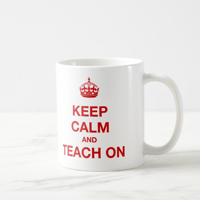 Caneca De Café Mantenha a calma e ensine-a sobre (Direita)
