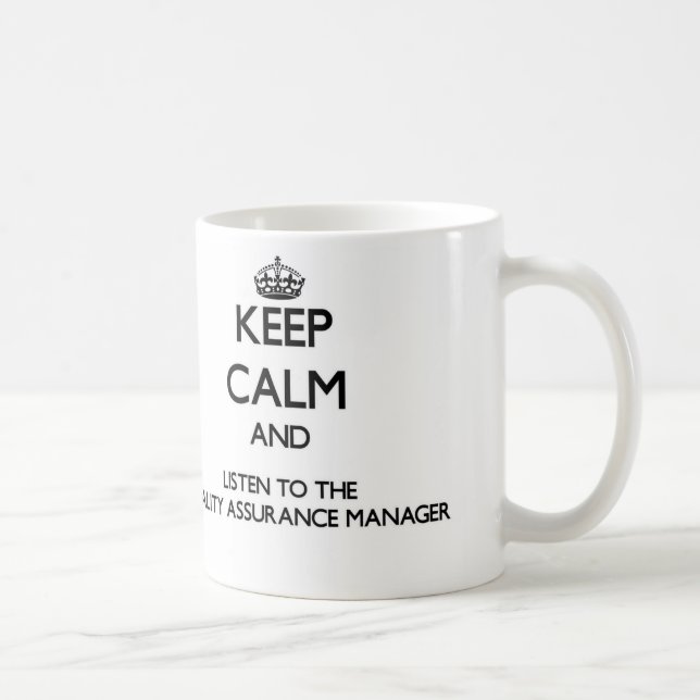 Caneca De Café Mantenha a calma e escute a segurança de qualidade (Direita)