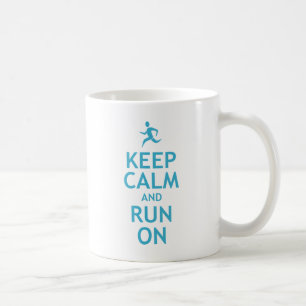 Caneca De Café Mantenha a calma e funcione-a em (o azul)