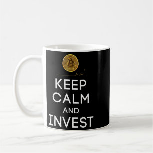 Caneca De Café Mantenha a Calma e Invista em Moeda Criptográfica
