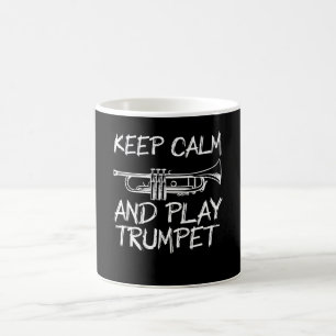 Caneca De Café mantenha a calma e jogue trompete