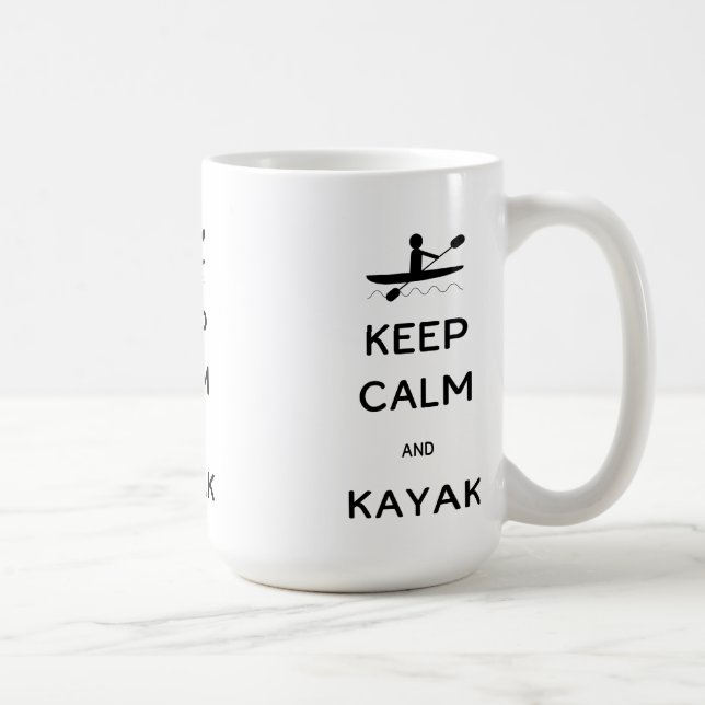 Caneca De Café Mantenha a calma e Kayak (Direita)