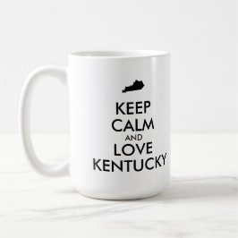 Caneca De Café Mantenha a calma e o amor personalizáveis KENTUCKY