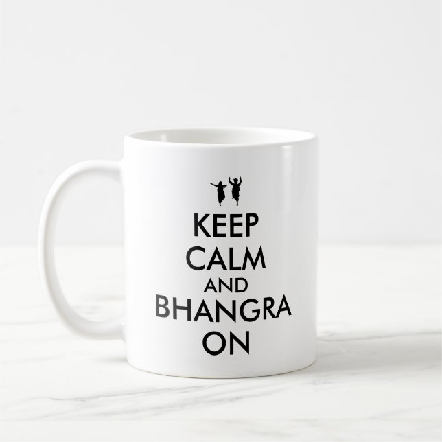 Caneca De Café Mantenha a calma e o Bhangra na dança customizável (Esquerda)