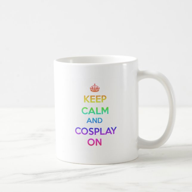 Caneca De Café Mantenha a calma e o Cosplay sobre (Direita)