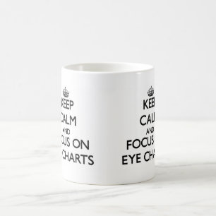 Caneca De Café Mantenha a calma e o foco em CARTAS de OLHO