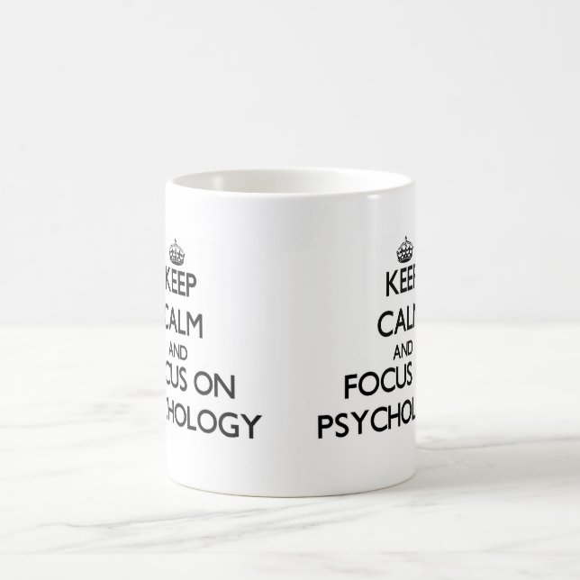 Caneca De Café Mantenha a calma e o foco na psicologia (Centro)