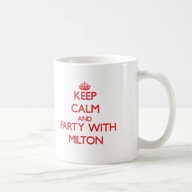 Caneca De Café Mantenha a calma e o partido com Milton (Direita)