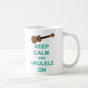 Caneca De Café Mantenha a Calma e o Ukulele On impressão única e 