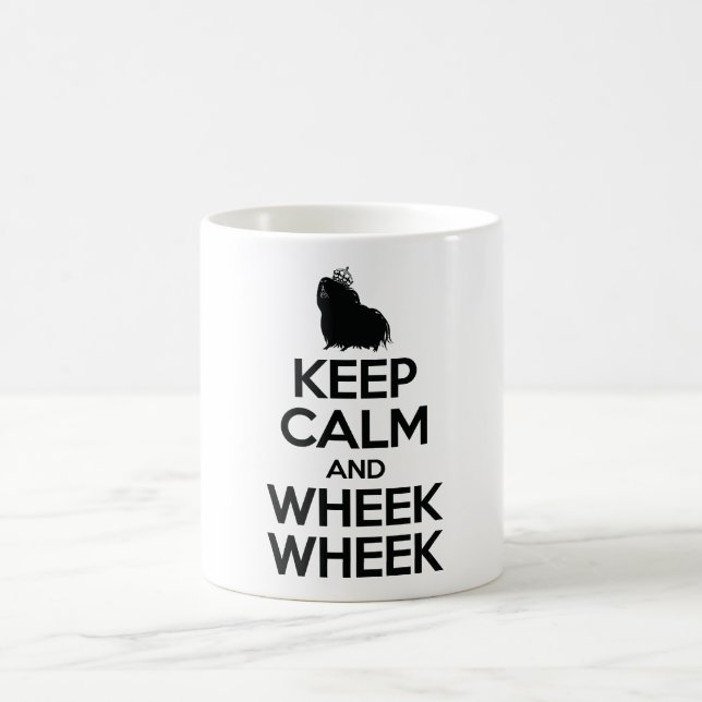 Caneca De Café Mantenha a calma e o Wheek Wheek (Centro)