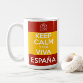 Caneca De Café Mantenha a Calma e que viva a Espanha
