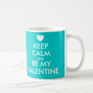 Caneca De Café Mantenha a calma e seja meu azul de turquesa da