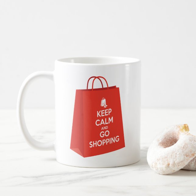 Caneca De Café Mantenha a calma e vá Comprar (saco2) (Com Donut)