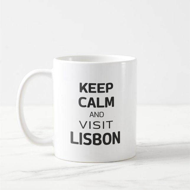 Caneca De Café Mantenha a calma e visite Lisboa (Esquerda)