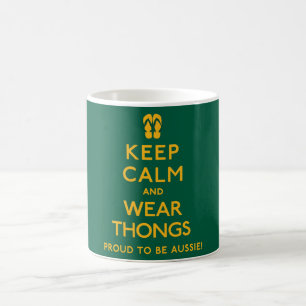 Caneca De Café Mantenha a calma e Vista os Thongs!