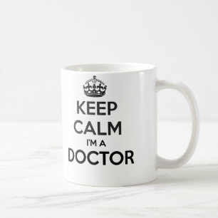 Caneca De Café Mantenha a calma que eu sou um doutor Branco