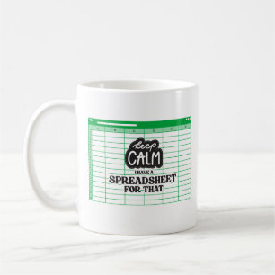 Caneca De Café Mantenha a calma Tenho uma folha de cálculo para i