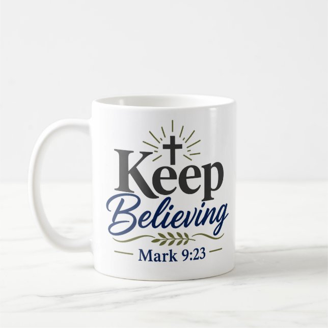 Caneca De Café Mantenha a Fé Diária Devocional de Fé (Esquerda)