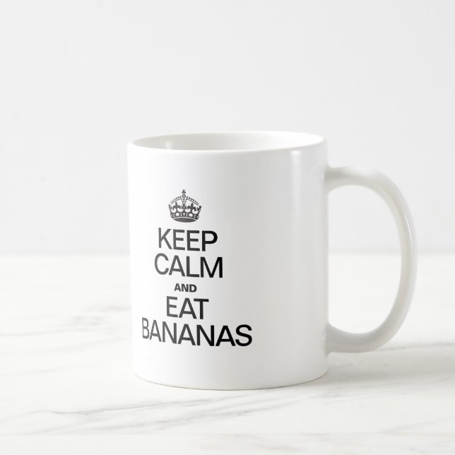 CANECA DE CAFÉ MANTENHA CALMA E COMA BANANAS (Direita)