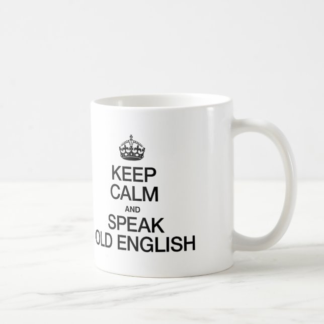 CANECA DE CAFÉ MANTENHA CALMA E FALE INGLÊS ANTIGO (Direita)