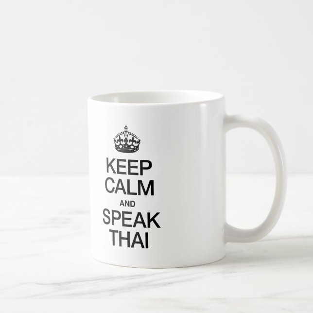 CANECA DE CAFÉ MANTENHA CALMA E FALE THAI (Direita)