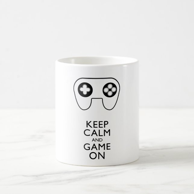 Caneca De Café MANTENHA CALMA E JOGO LIGADOS - PAPEL DE jogos (Centro)