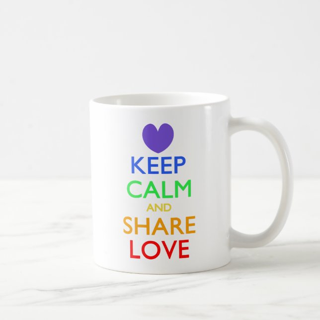Caneca De Café Mantenha calma e partilhe amor (Direita)