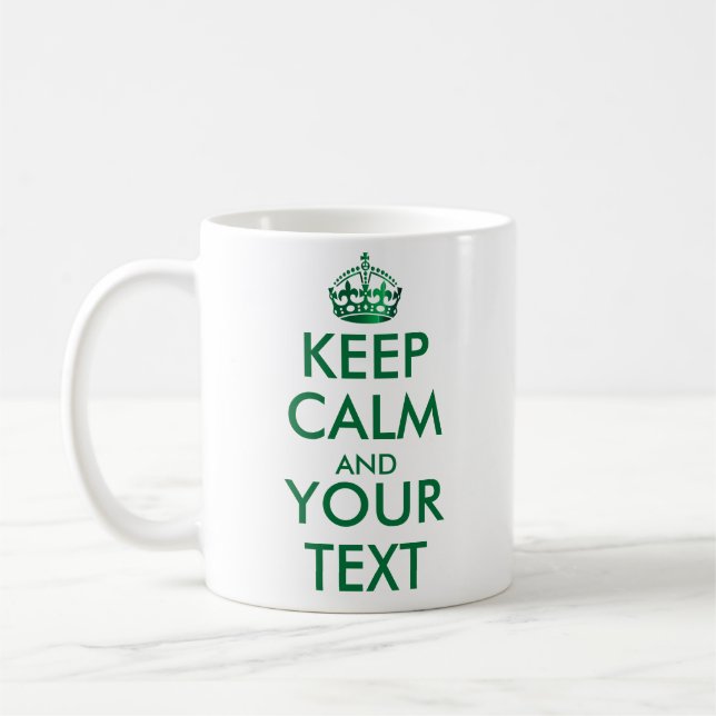 Caneca De Café MANTENHA CALMA E SEU TEXTO - Crie seu próprio text (Esquerda)