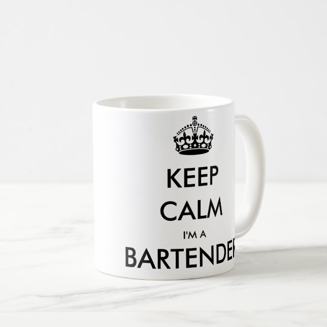 CANECA DE CAFÉ MANTENHA CALMA, EU SOU UM BARTENDER (Frente Esquerda)