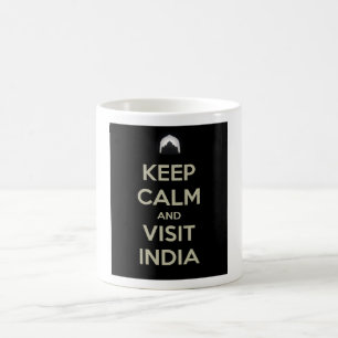 Caneca De Café mantenha calma visita índia